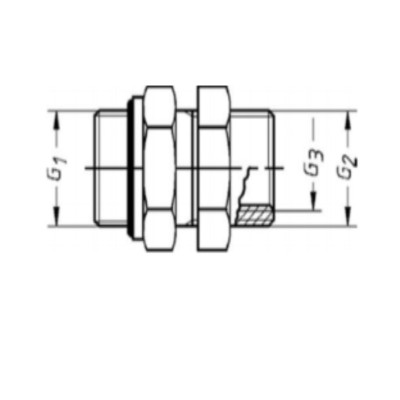Пневмоштуцер прямой M22х1.5/M22х1.5/M16х1.5/латунь, SIRIT 703 52215B